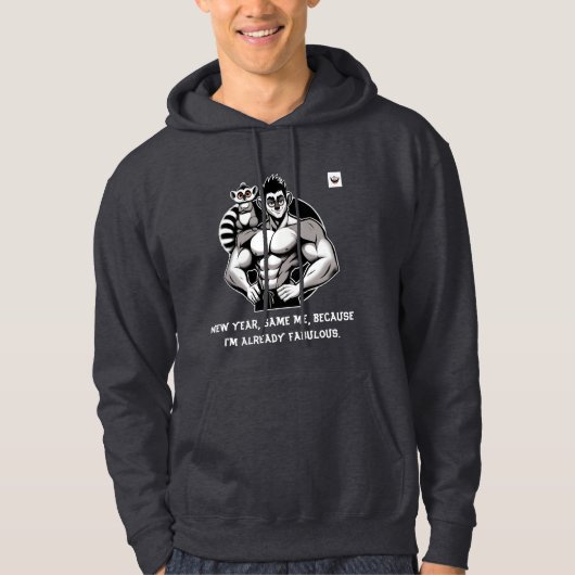 Männer im neuen Jahr, gleich ich dunkel Hoodie (Vorderseite)