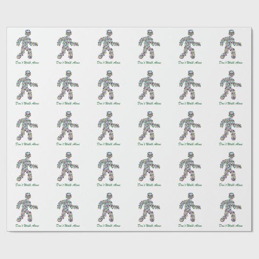 Männer in Bewegung - Gemstone-Walking-Abbildung Geschenkpapier (Flach)