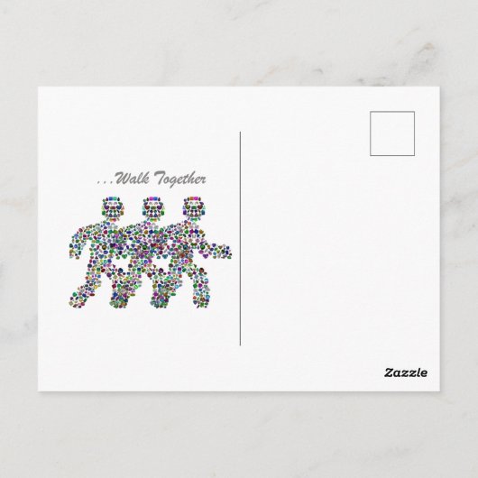 Männer in Bewegung - Gemstone-Walking-Abbildung Postkarte (Rückseite)