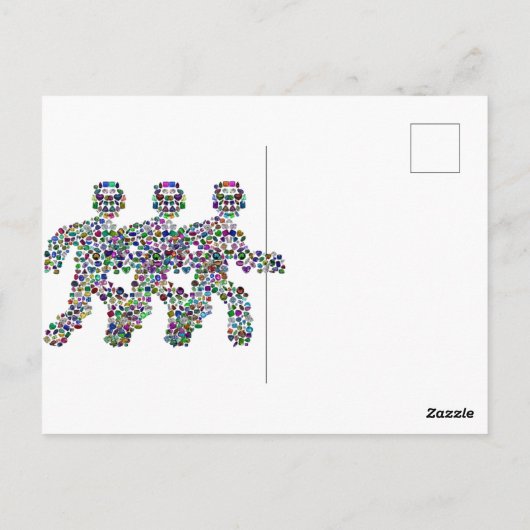 Männer in Bewegung - Gemstone-Walking-Abbildung Postkarte (Rückseite)