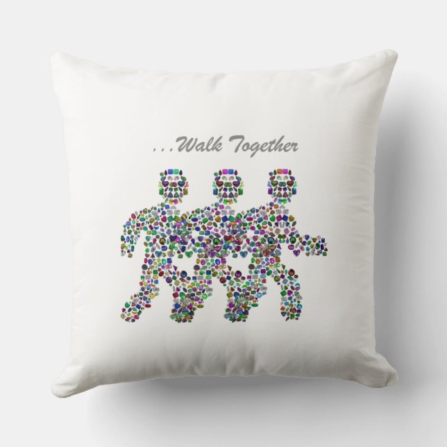 Männer in Bewegung Kissen (Rückseite)