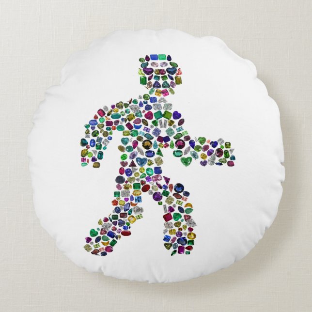 Männer in Bewegung Rundes Kissen (Vorderseite)