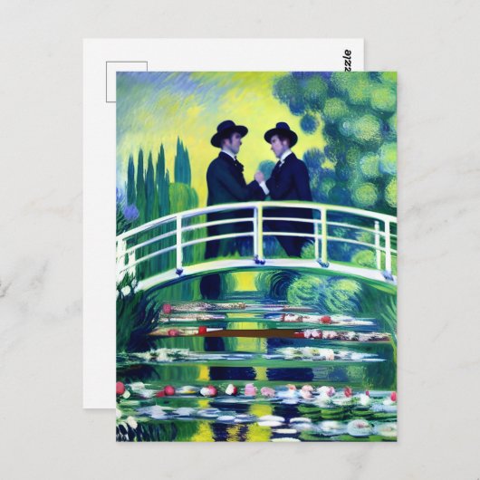 Männer in der Liebe Monet Style Postkarte (Vorne/Hinten)