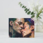 Männer in der Liebe Postkarte (Stehend Vorderseite)