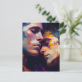 Männer in der Liebe Postkarte (Stehend Vorderseite)
