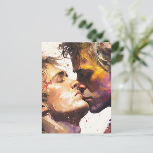 Männer in der Liebe Postkarte (Stehend Vorderseite)