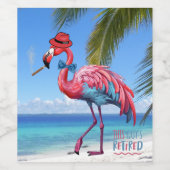 Männer in diesem TYP RETIRED Flamingo Tropical Bea Weinetikett (Einzelnes Label)