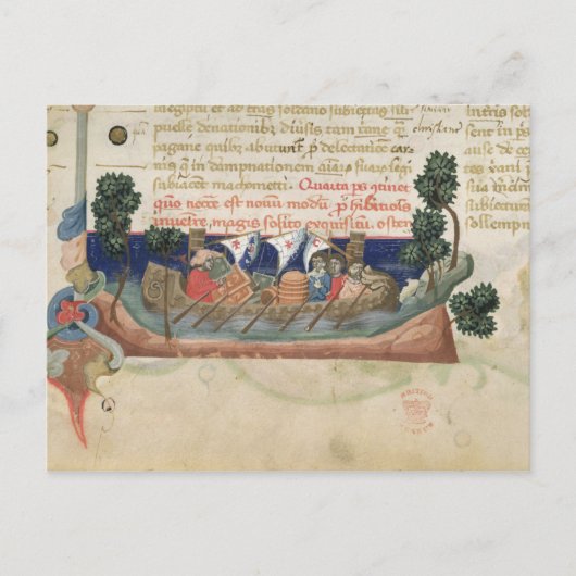 Männer in einem Boot, das die Versorgung des Heili Postkarte (Vorderseite)