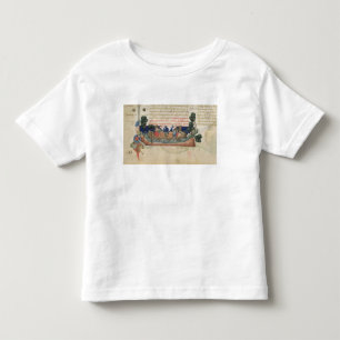 Männer in einem Boot, das Versorgungen zum Kleinkind T-shirt