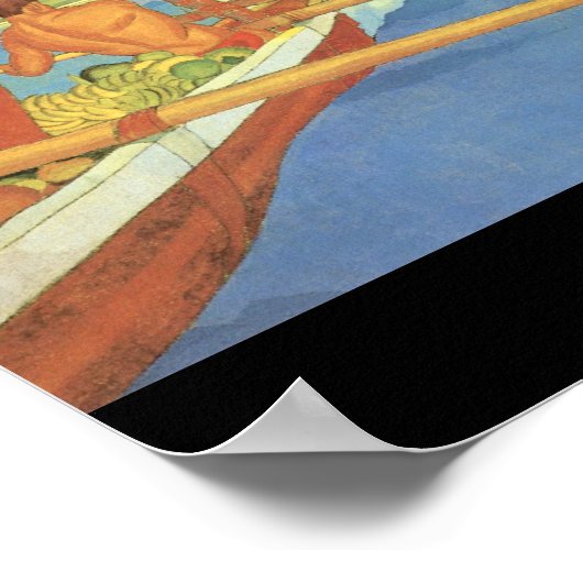 Männer in einer Außenhaut, die für Shore gehorcht  Poster (Ecke)