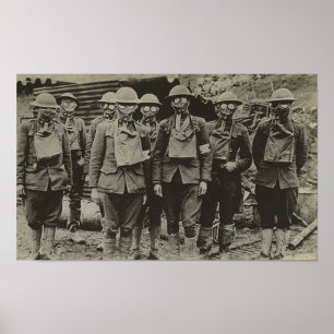 Männer in Gasmaske WWI drucken Poster