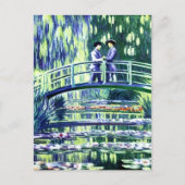 Männer in Liebe auf der Brücke im Stil des Monets Postkarte (Vorderseite)