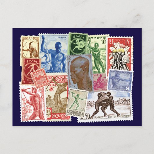 Männer in Posteinrichtungen Postkarte (Vorderseite)