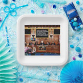 Männer in schwarzem Chat Pappteller (Party)