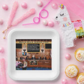 Männer in schwarzem Chat Pappteller (Party)