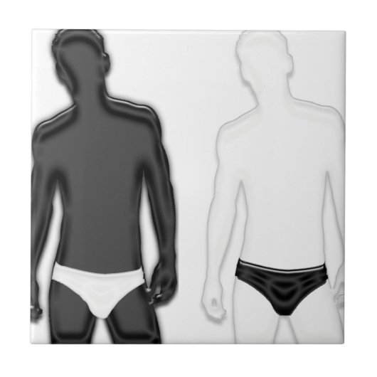 Männer in Unterwäsche Fliese (Vorderseite)