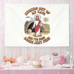 Männer Jesus kommt aus meiner Höhle Banner