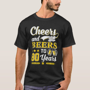 Männer jubeln und Bier bis 80 Jahre alt Geburtstag T-Shirt