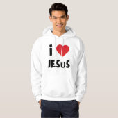 Männer Kapuzenpullover Ich liebe Jesus Hoodie (Vorne ganz)