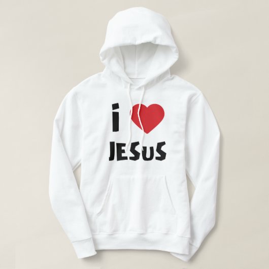 Männer Kapuzenpullover Ich liebe Jesus Hoodie (Design vorne)