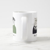 MÄNNER KATZE Große weiße Tasse + Text (Rückseite)