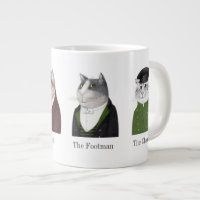 MÄNNER KATZE Große weiße Tasse + Text