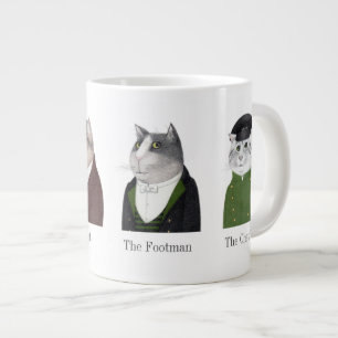 MÄNNER KATZE Große weiße Tasse + Text