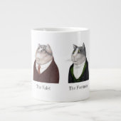 MÄNNER KATZE Große weiße Tasse + Text (Vorderseite)