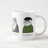 MÄNNER KATZE Große weiße Tasse + Text (Rechts)