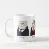 MÄNNER KATZE Weiße Tasse + Text (Links)