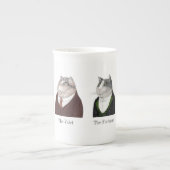 Männer KATZEN Bone China Tasse + Text (Vorderseite)