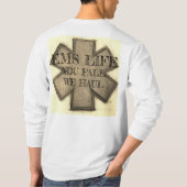 Männer Khaki EMS Leben Sie fallen wir haul T-Shirt (Rückseite)