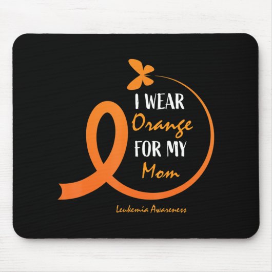 Männer Kinder Orange für meine Mama Leukämie a Mousepad (Vorne)