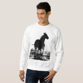 Männer Kleidung Running Pferde Pop Art Template Mä Sweatshirt (Vorne ganz)