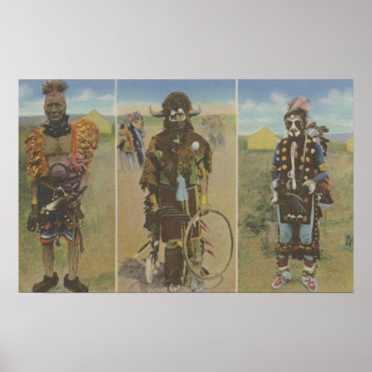 Männer: Kleiner Ogalala, Gepunkteter Adler Poster (Vorne)