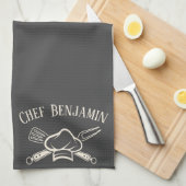 Männer Koch Individuelle Name Kochen GRILLEN Schür Geschirrtuch (Viertel Falte)