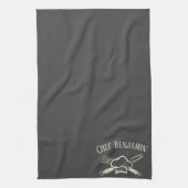 Männer Koch Individuelle Name Kochen GRILLEN Schür Geschirrtuch (Vertikal)