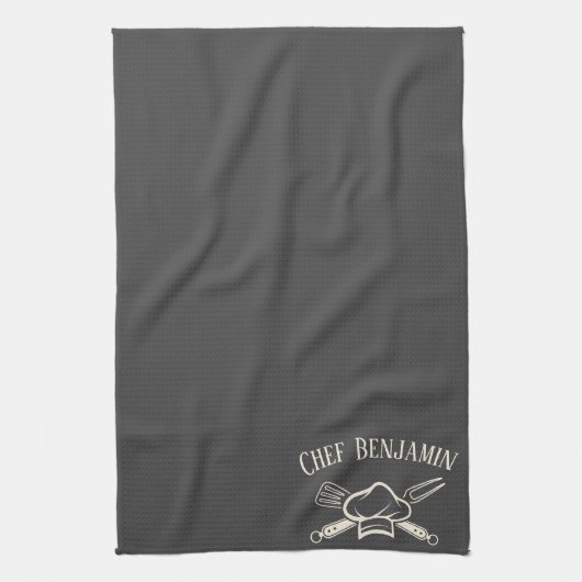 Männer Koch Individuelle Name Kochen GRILLEN Schür Geschirrtuch (Vertikal)