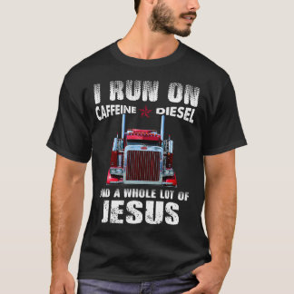 Männer Koffein Diesel Jesus Christlich Trucker Ges T-Shirt