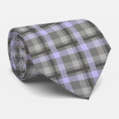 Männer Krawatte-Gray & Lavender Kariert Krawatte (Gerollt)