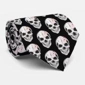 Männer-Krawatte-Halloween-Skulls Krawatte (Gerollt)