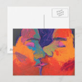 Männer küssen farbenfroh postkarte (Vorne/Hinten)