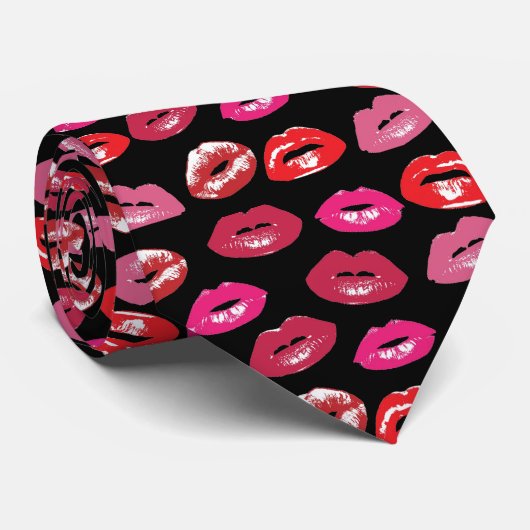Männer küssen Lippen Neck Tie Krawatte (Gerollt)