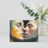 Männer küssen Postkarte (Stehend Vorderseite)