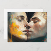 Männer küssen Postkarte (Vorne/Hinten)