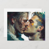 Männer küssen postkarte (Vorne/Hinten)