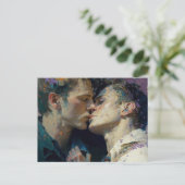 Männer küssen Postkarte (Stehend Vorderseite)