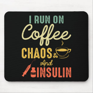 Männer laufen auf Kaffechaos und Insulin-Diabetes Mousepad