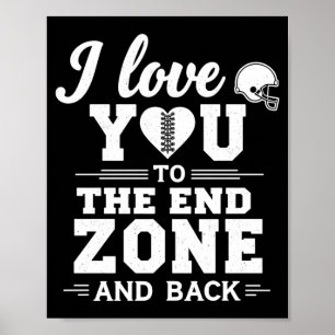 Männer Lieben Bis Zur Endzone Und Zurück Football- Poster