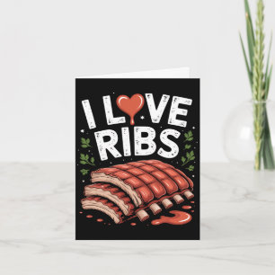 Männer lieben Ribs Barbecue-Enthusiast Design Karte